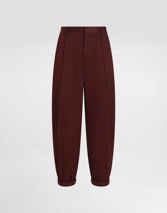 Dolce & Gabbana Cotton Gabardine Pants With Double Darts