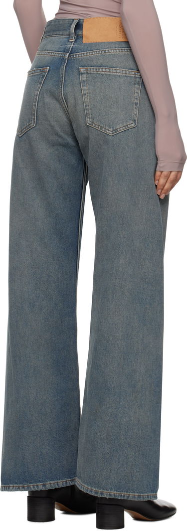 Дънки Maison Margiela MM6 Maison Margiela Distressed Wide-Leg Jeans Синьо | S52LA0238 M30017, 2