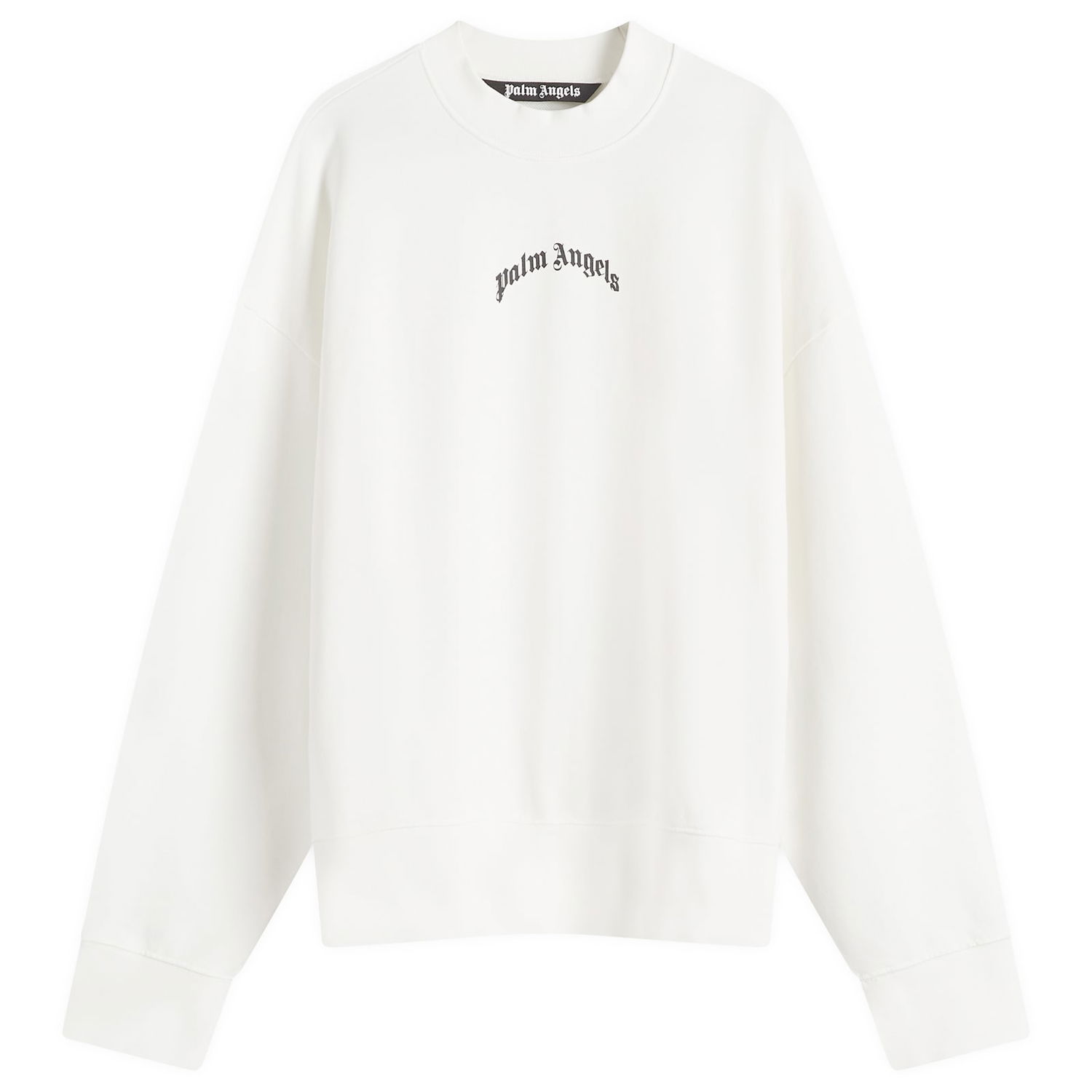 Суитчър Palm Angels Curved Logo Crew Sweat Off White/Black Бяло | PMBA080S25FLE0010310, 0