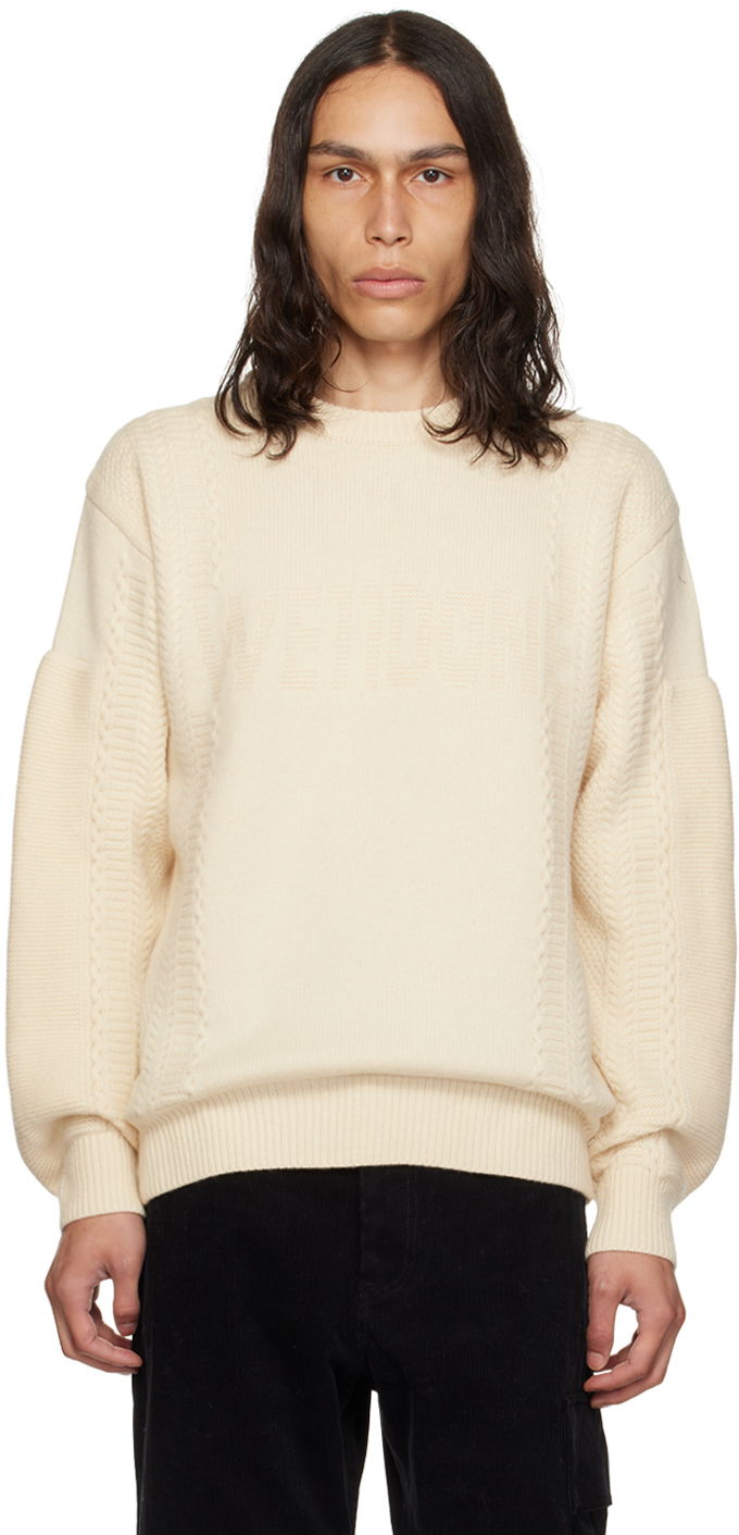 Пуловер We11done We11done Square Patch Knit Sweater Бежово | WD-KT3-23-643-U-IV, 0