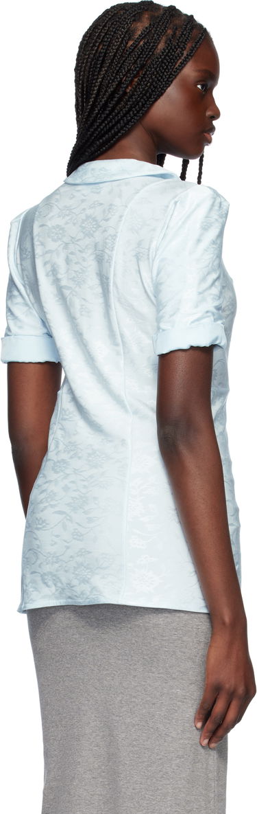 Риза Jil Sander Jil Sander Fluid Viscose Jacquard Blouse Синьо | J03NF0001_J20297, 2