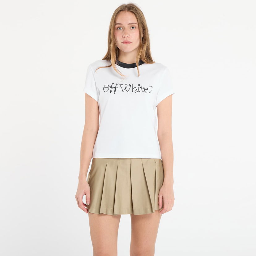 Тениска Off-White Emb Script Logo Fitted T-Shirt Бяло | OWAA112F25JER0010148