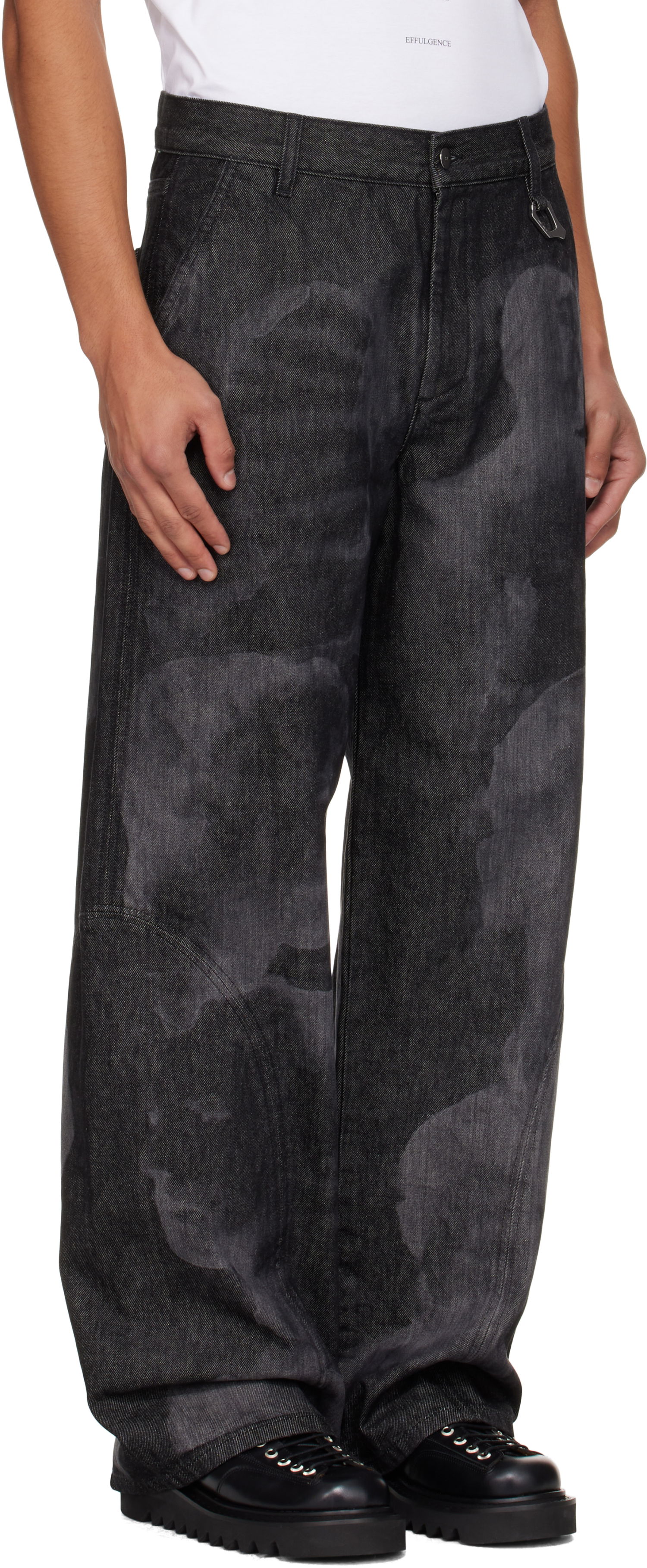 Дънки HELIOT EMIL HELIOT EMIL Basalt Wide-Leg Jeans Черно | AW25_M_10_189_BLK01_LSR, 1