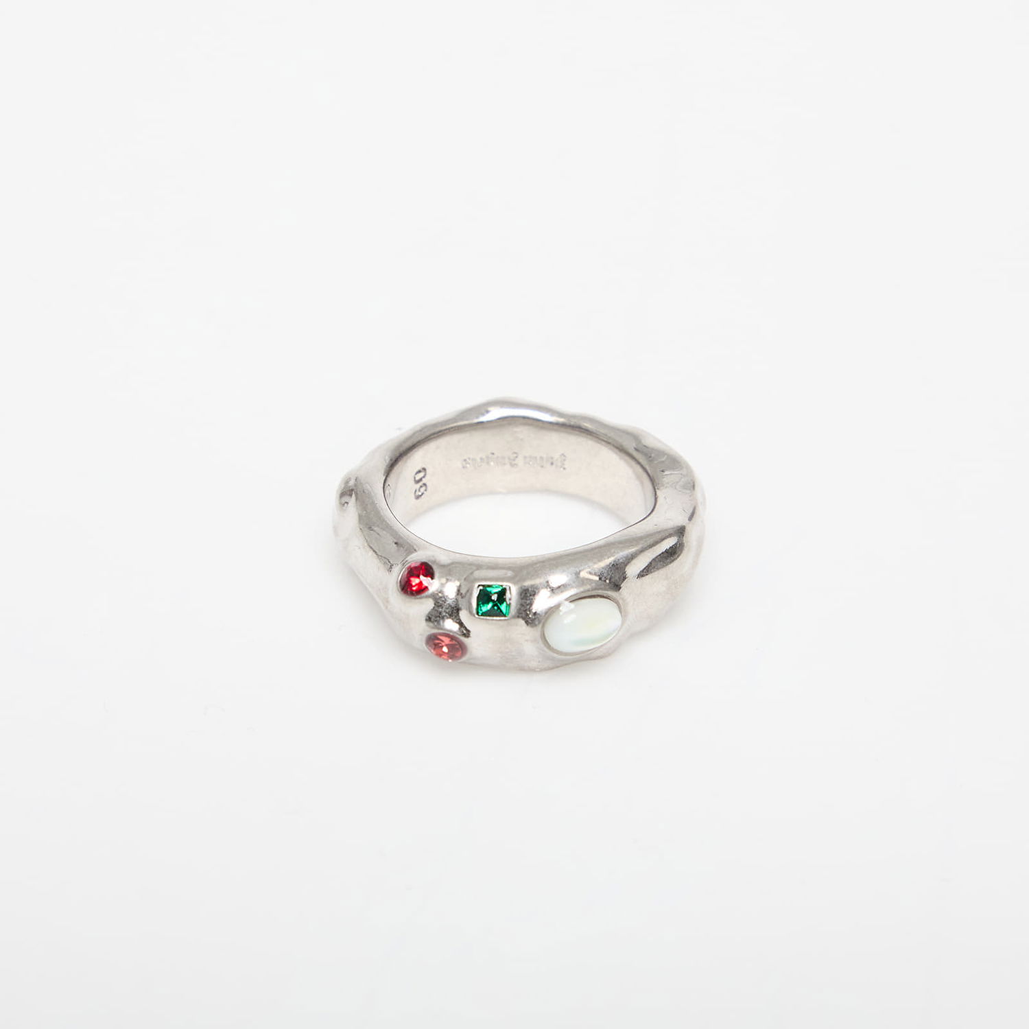 Пръстен Palm Angels Oval Melted Strass Ring Silver/ Multicolor 60 Металик | PMOC02AS25MAT0017284, 0
