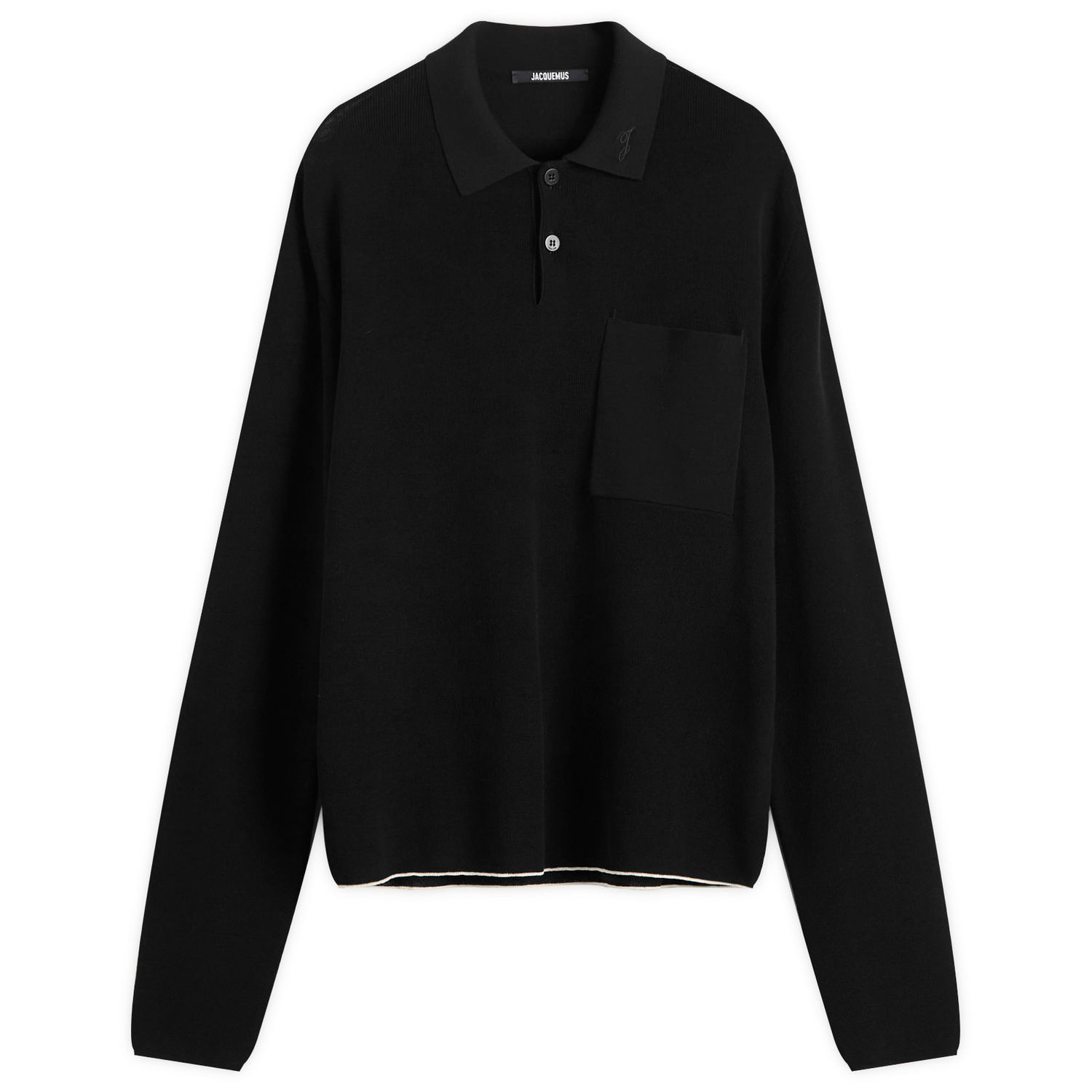 Поло тениска Jacquemus Knitted Polo Shirt Черно | 25HPOM00603AK00274-990, 0