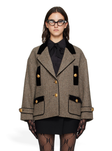 Палта Gucci Buttoned Coat Многоцветен | 752364 ZANQ2