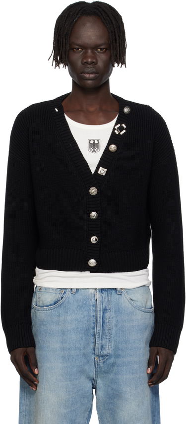 Пуловер VETEMENTS VETEMENTS Fancy Button Cropped Cardigan Черно | WH76KN220B, 0