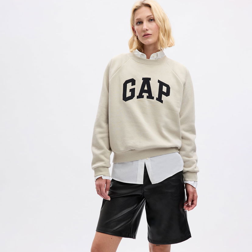 Суитчър GAP Sweatshirt Logo Sweatshirt Moonstone XS Сиво | 829096-01