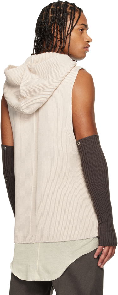 Суитчър Rick Owens Rick Owens Ribbed Sleeveless Hoodie with Arm Sleeves Бежово | RR02E1680 KWVH, 2