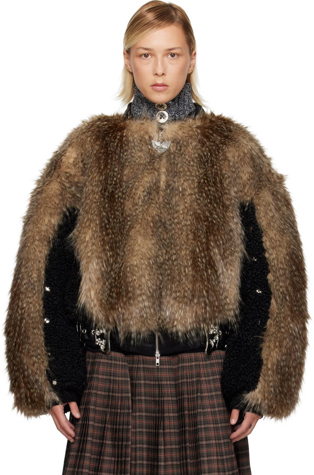 French Kiss Faux-Fur Bomber Jacket