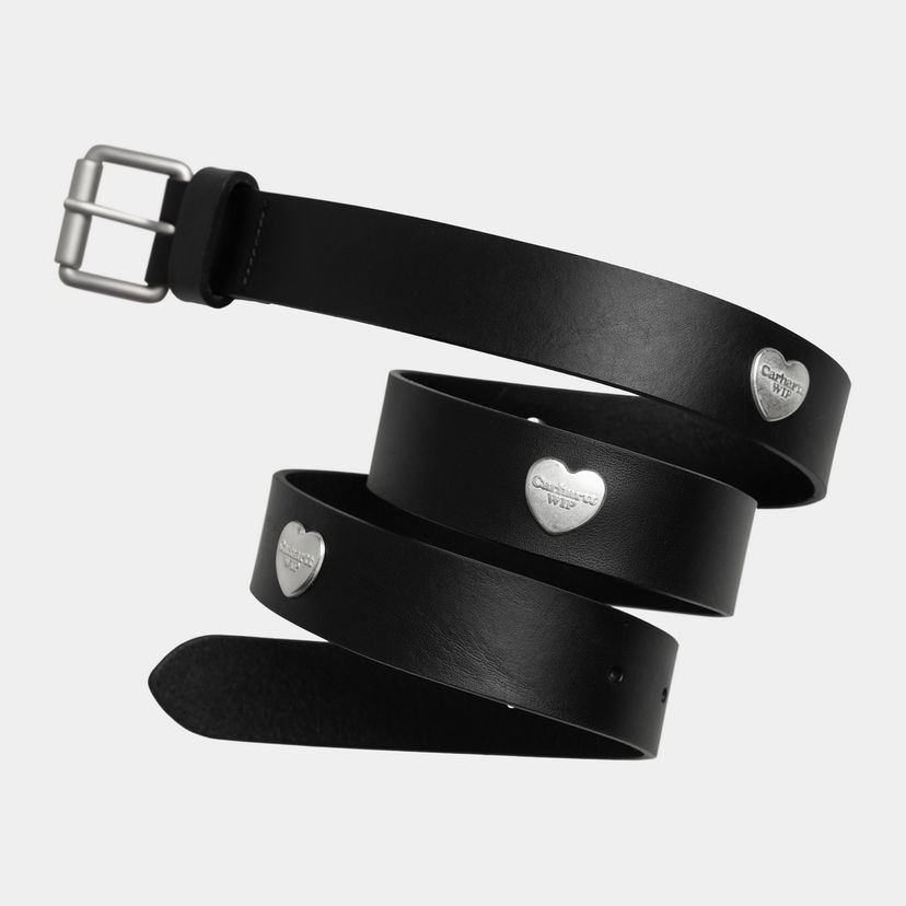 Колани Carhartt WIP Tylor Leather Belt with Metal Heart Logo Черно | I035381_9