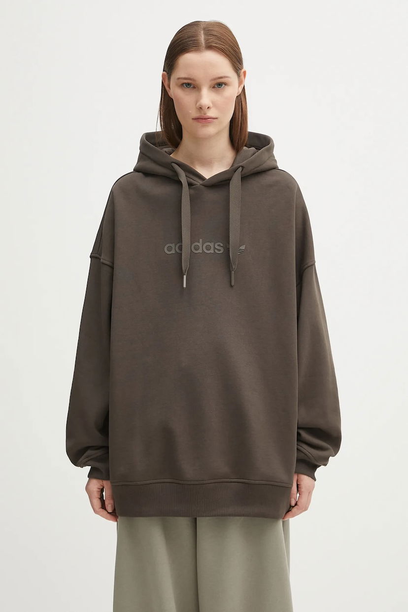 Суитчър adidas Originals Adidas Originals Ess Lin Hoodie Кафяво | JW1029
