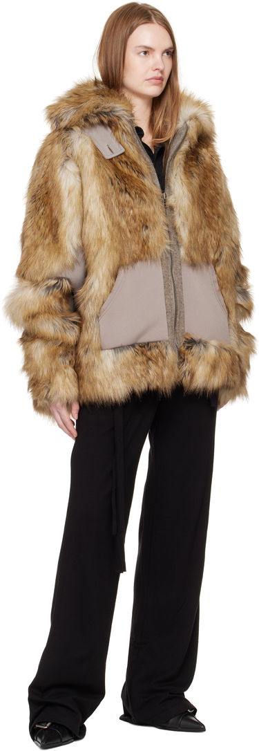 Яке Ottolinger Ottolinger Oversized Furry Multiline Jacket Кафяво | 109-701709-01, 3