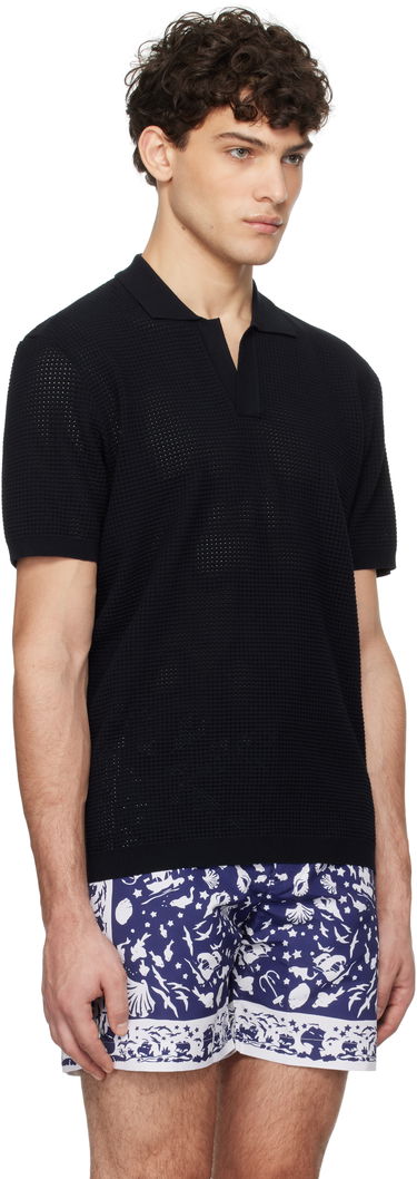 Поло тениска Orlebar Brown Orlebar Brown Roddy Open Knit Polo Черно | 277989, 1