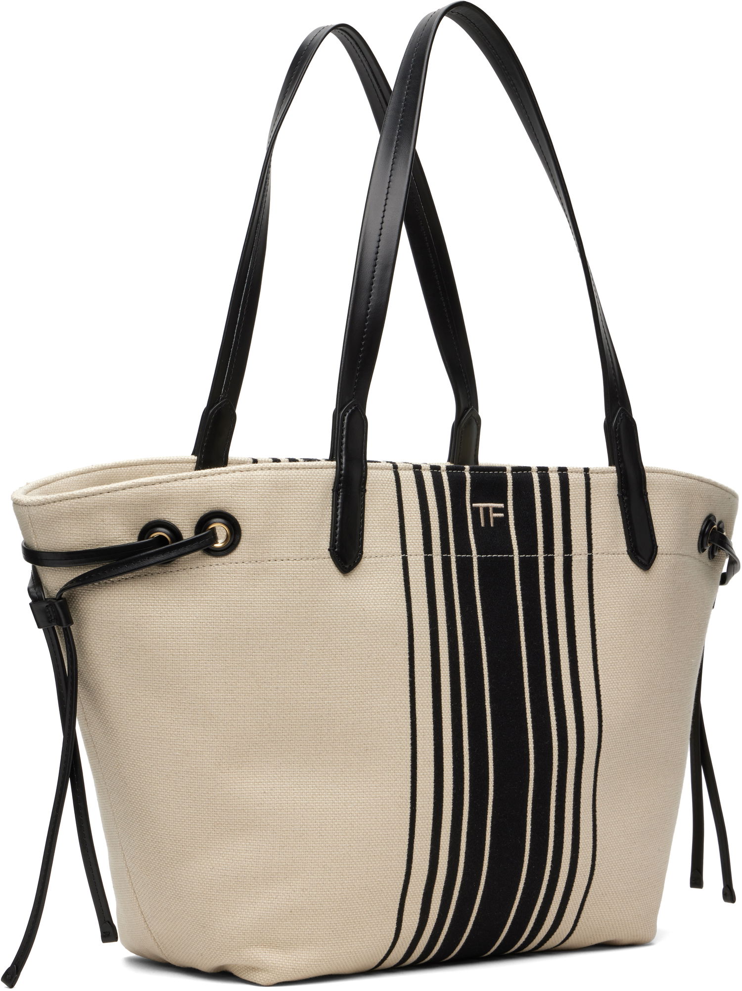 Голяма пазарска чанта Tom Ford TOM FORD Large Striped Tote Бежово | L1876-TCN056G, 1