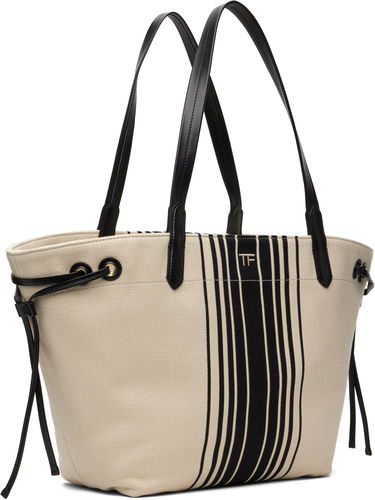 Голяма пазарска чанта Tom Ford TOM FORD Large Striped Tote Бежово | L1876-TCN056G, 1