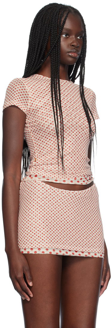 Пола Miaou Miaou Mini Polka Dot T-Shirt Бежово | 7184PM2WPD, 1