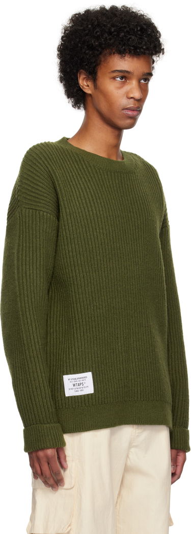 Пуловер WTAPS WTAPS Deck Knit Sweater Зелено | 242MADT-KNM06, 1