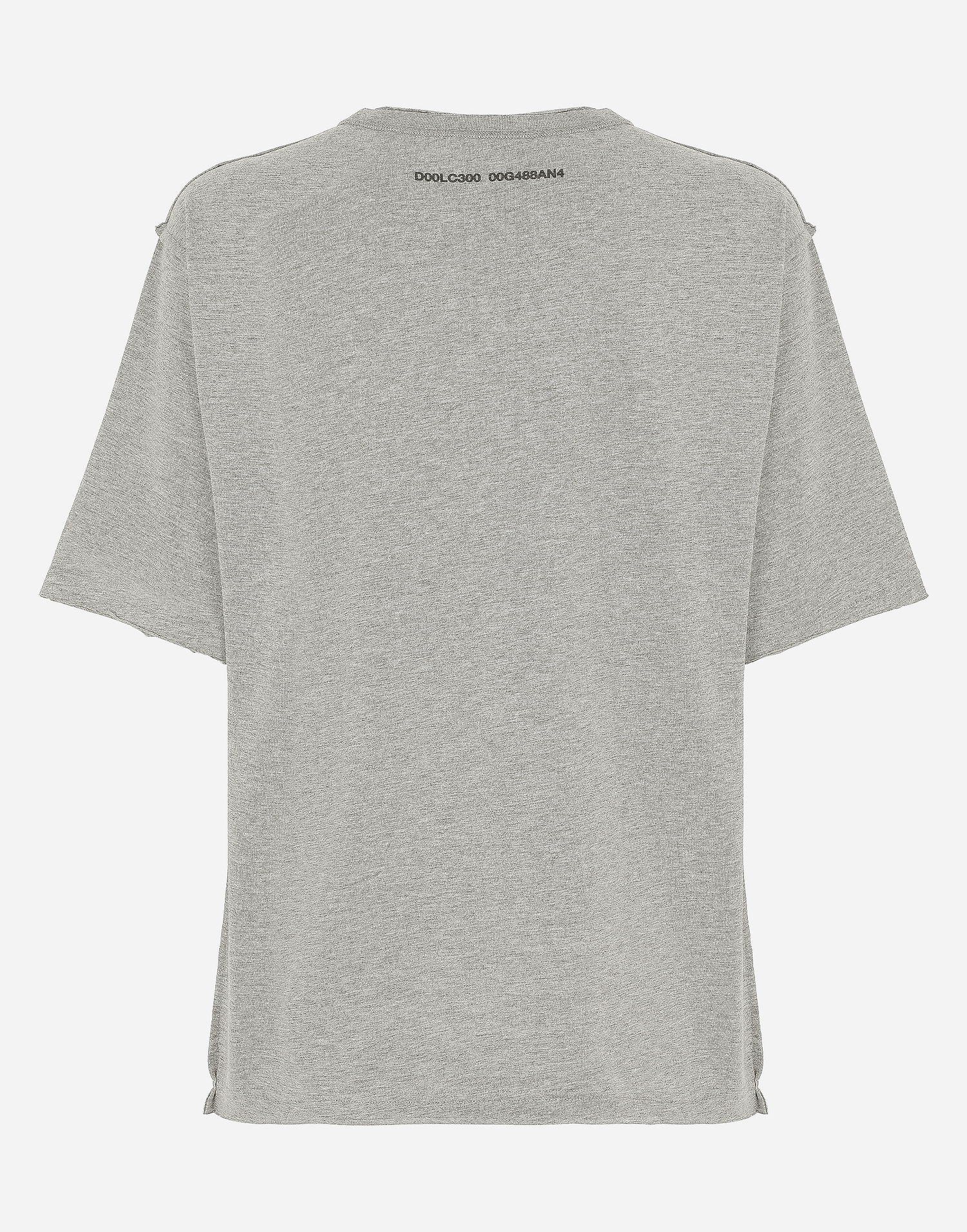 Тениска Dolce & Gabbana Cotton Interlock T-shirt With Logo Print Сиво | G8RF4TG7K0CS8290, 1