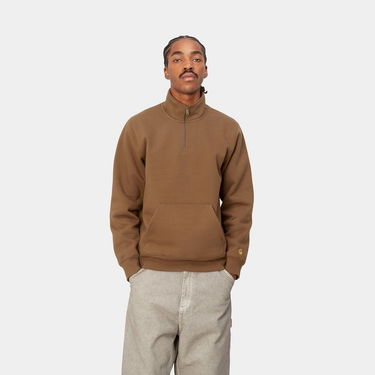 Суитчър Carhartt WIP Chase Neck Zip Sweatshirt "Tamarind / Gold" Кафяво | I027038_1R0_XX, 1