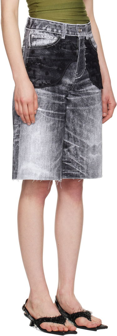 Къси панталони Andersson Bell Andersson Bell Lace Paneled Denim Shorts Сиво | apa794w, 1