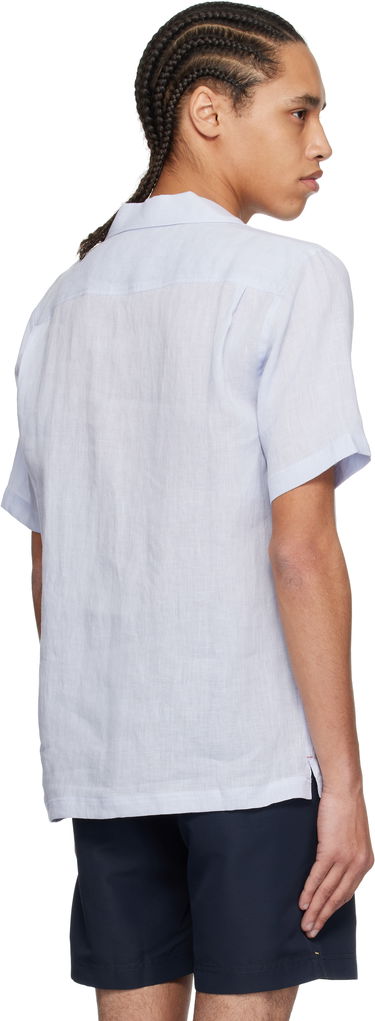 Риза Orlebar Brown Orlebar Brown Maitan Linen Resort Shirt Синьо | 279644, 2