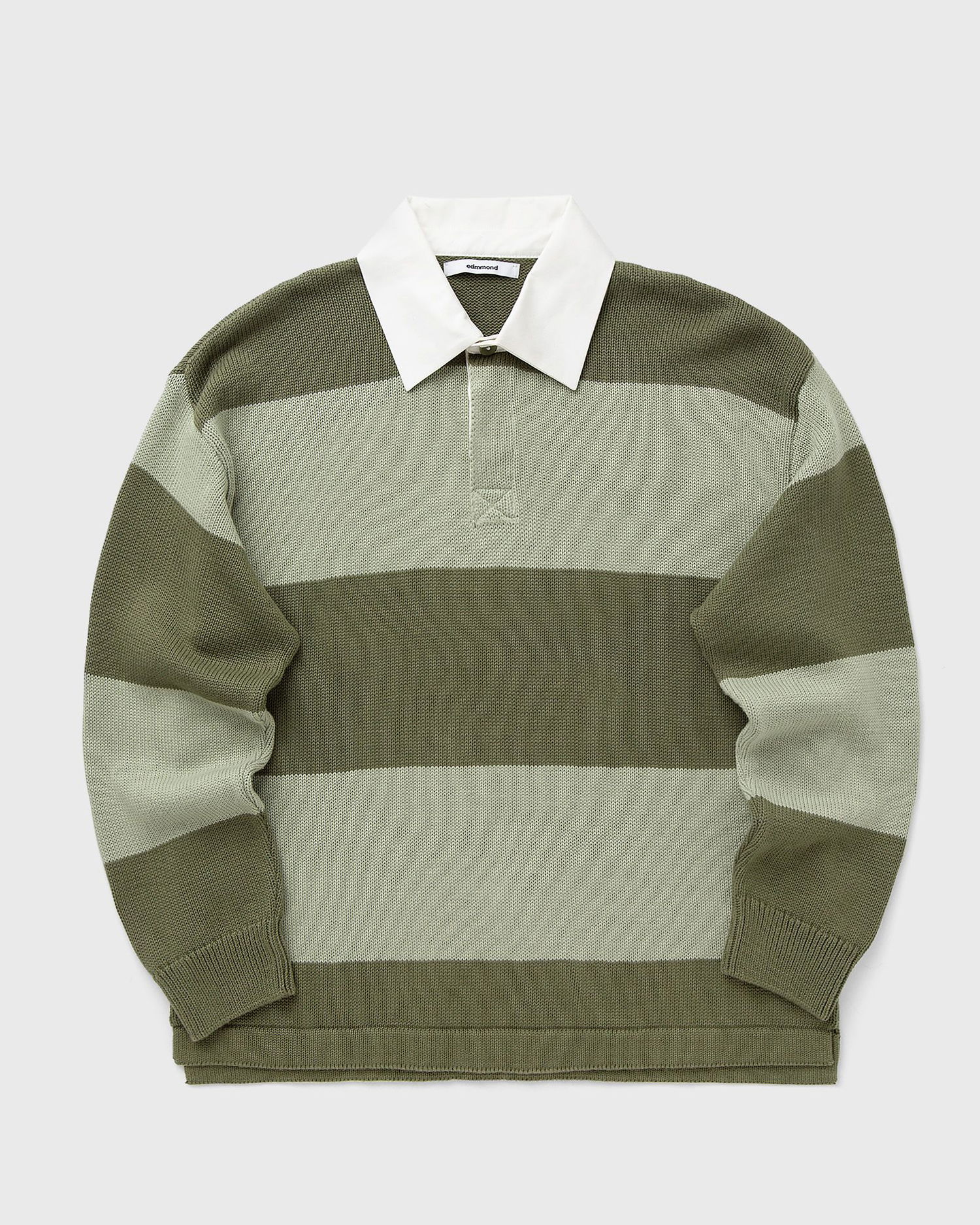 Поло тениска Edmmond Studios UNDERCOVER Knitted Striped Long-Sleeve Rugby Polo Зелено | 325-60-09680, 1