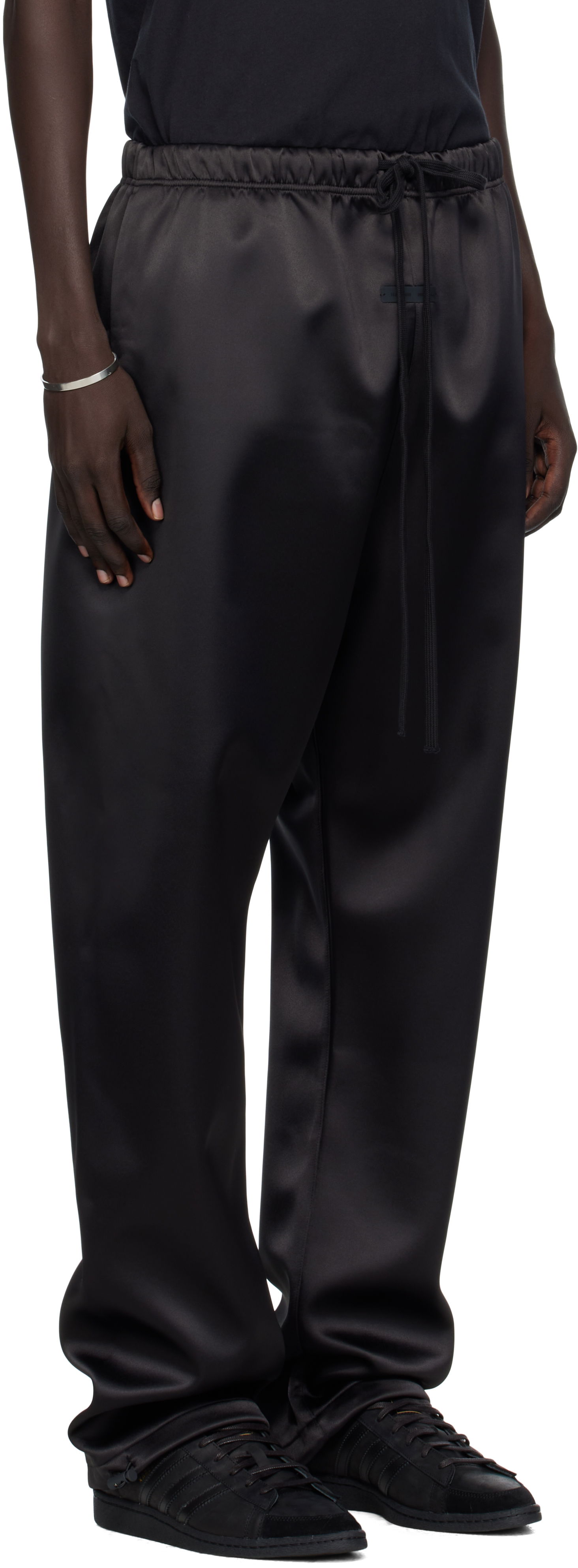 Спортни панталони Fear of God Fear of God ESSENTIALS Bonded Satin Relaxed Track Pants Черно | 130SP258210F, 1