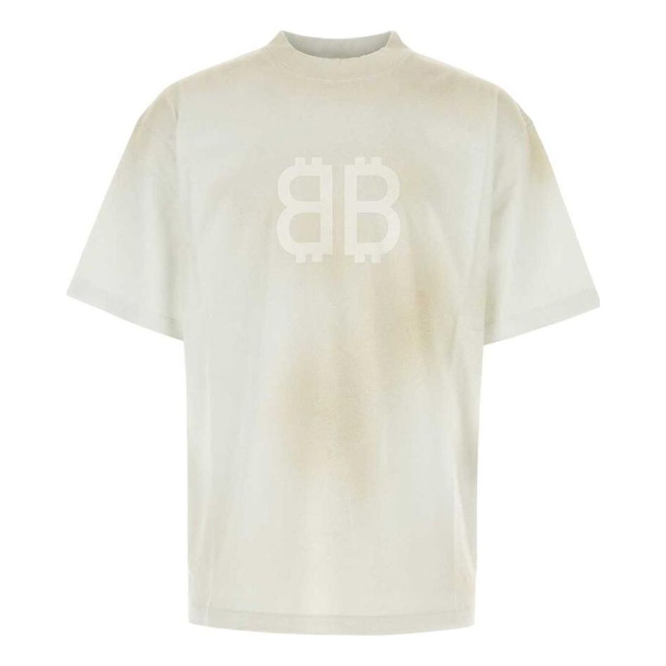 Тениска Balenciaga BB Strass Medium Fit T-Shirt Бяло | 739784TOVU69012, 0