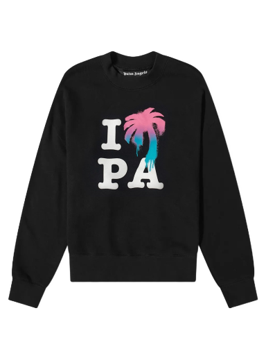 Суитчър Palm Angels I Love PA Crew Sweat Черно | PMBA026S23FLE0021084