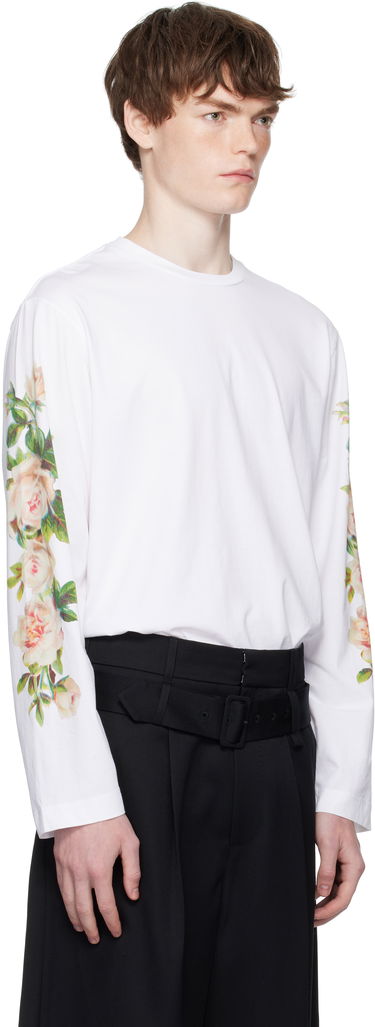 Тениска Simone Rocha Simone Rocha Rose Bouquet Long Sleeve T-shirt Бяло | 5194P52-M 0569, 1
