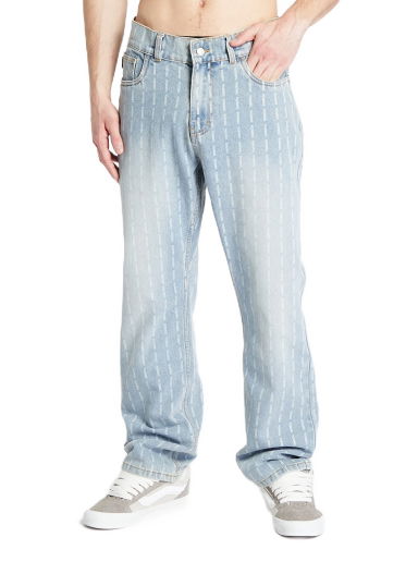 Дънки Pleasures Impact Pinstripe Denim Jeans Тюркоазено | P23W005 BLUE