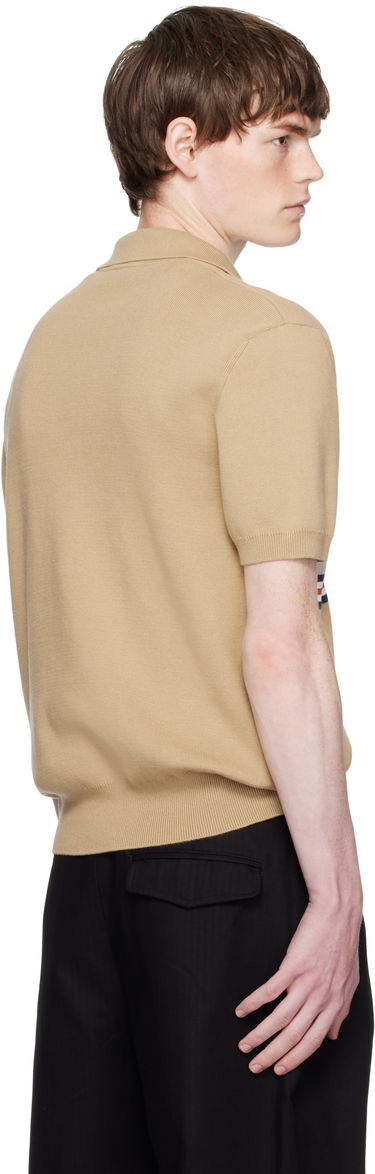 Поло тениска Lacoste Lacoste Striped Collar Polo Бежово | AH5200_9IJ, 2