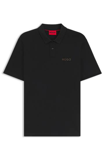 Поло тениска BOSS HUGO Piqué Polo Shirt with Logo Appliqué Черно | 50542830, 0