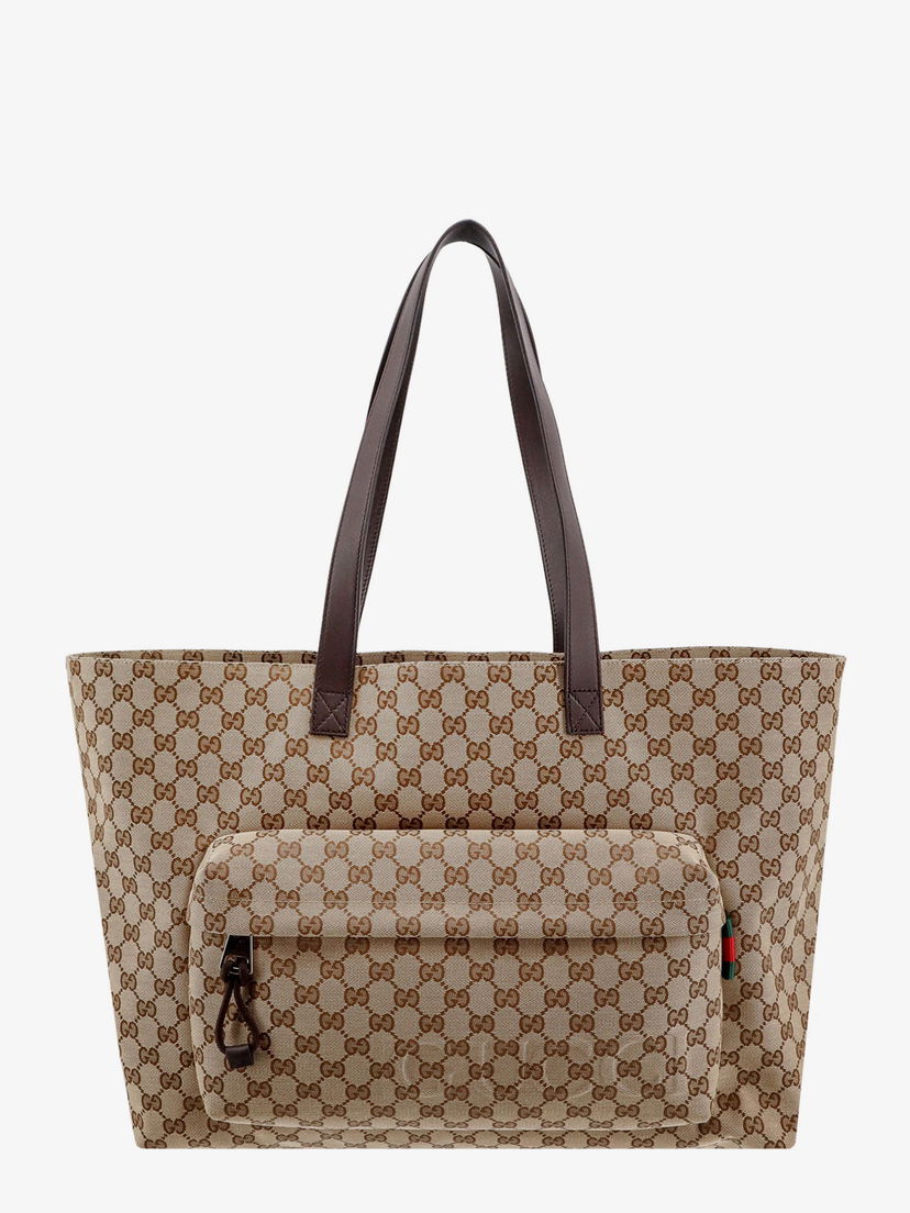 Голяма пазарска чанта Gucci Shopping Bag with Pouch Бежово | 802166FADUU8657