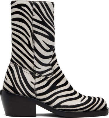 Кецове и обувки Dries Van Noten Dries Van Noten Zip Zebra Print Haircalf Boots Многоцветен | 252-021707-302, 0