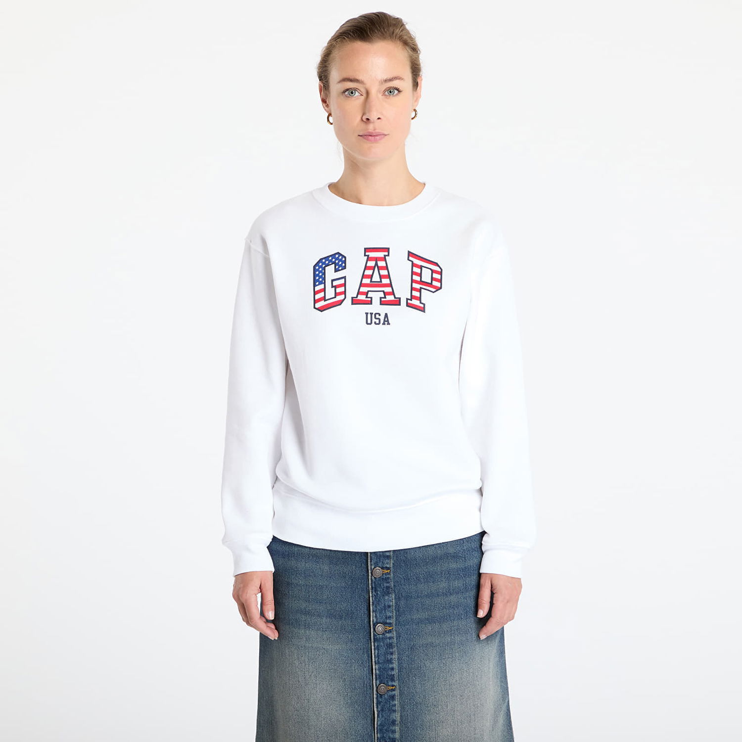 Суитчър GAP USA Graphic Sweatshirt Бяло | 554936-32, 0