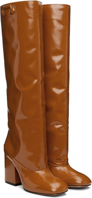 Кецове и обувки Marni Leather Trunkaroo Knee-High Boots Кафяво | STMS014209 P7403, 3
