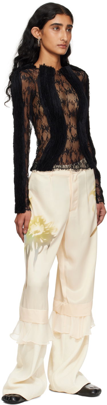 Тениски и потници Collina Strada Collina Strada Wavy Lace Top Черно | XX3303, 3