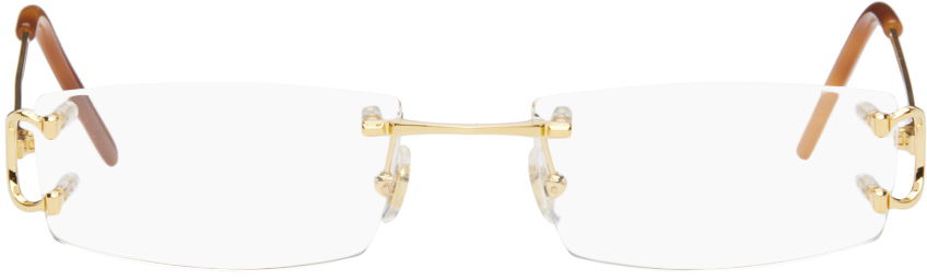 Слънчеви очила Cartier Rectangular Glasses Бежово | CT0092O, 0