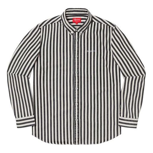 Риза Supreme Striped Denim Button-Up Shirt Черно | SUP-FW19-502