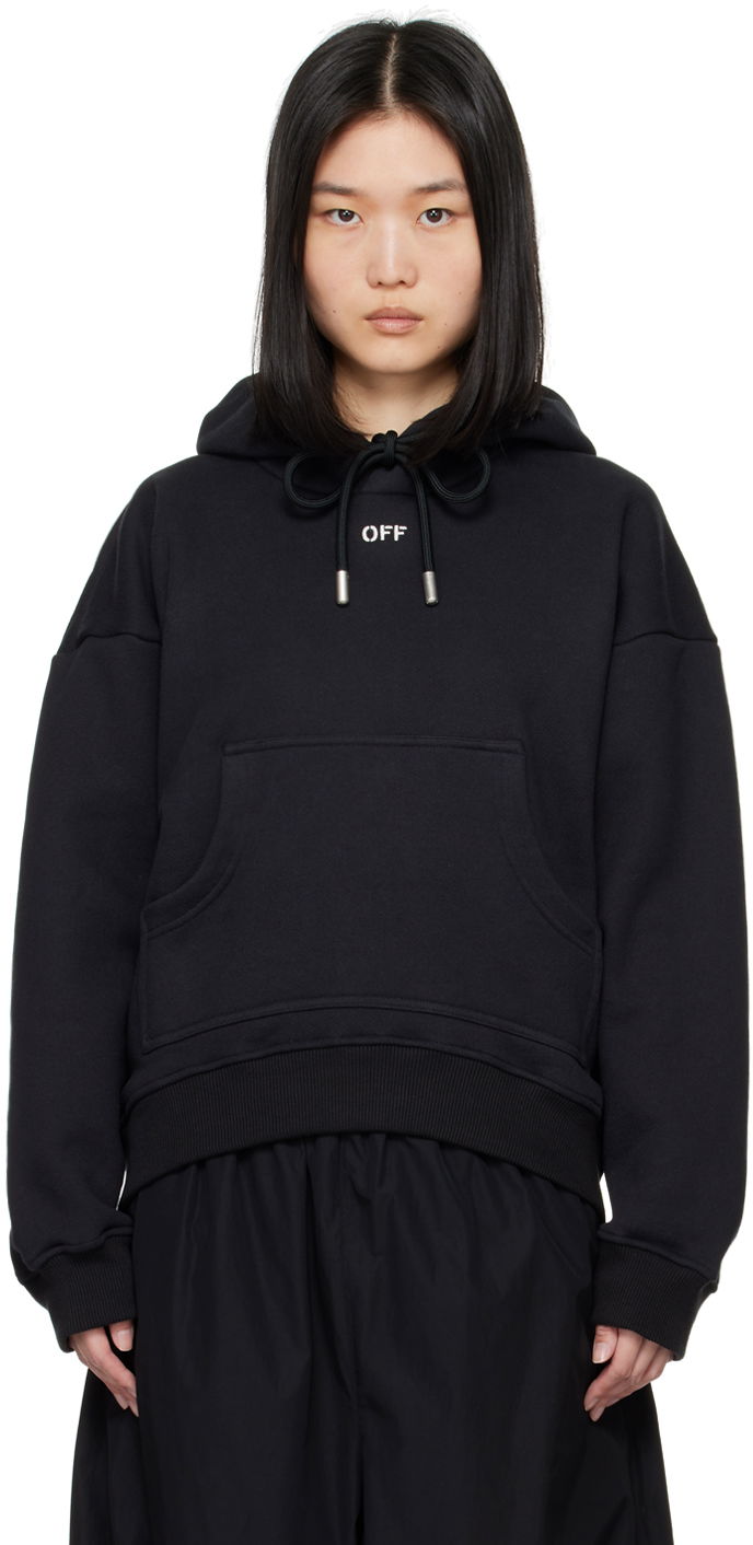 Суитчър Off-White Black Off Stamp Round Hoodie Черно | OWBB061C99FLE0011001, 0
