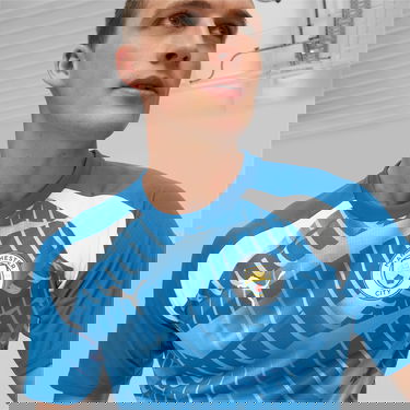 Фланелка Puma Maglia pre-gara a maniche corte Manchester City F.C. da uomo, Blu/Bianco/Altro Тюркоазено | 772844_10, 3