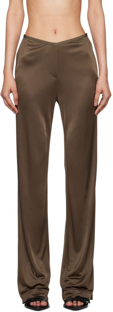Панталони Helmut Lang Helmut Lang Car Satin Trousers Кафяво | O02HW205, 0
