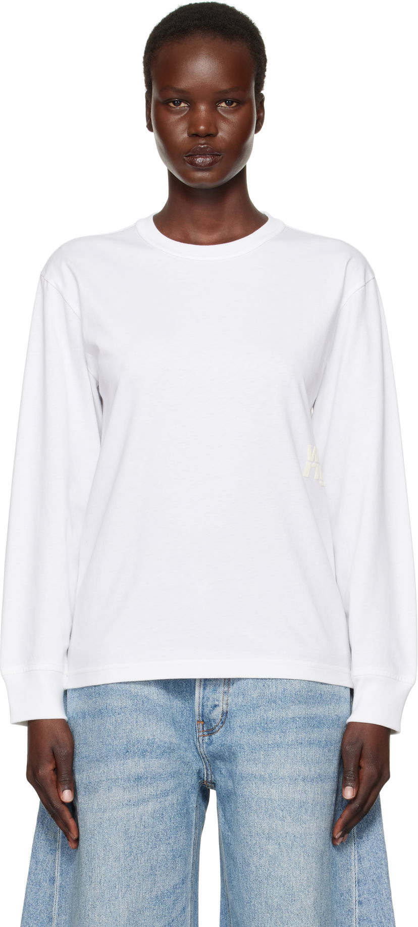 Тениска Alexander Wang Long Sleeve Puff Logo T-Shirt Бяло | 4CC3241519