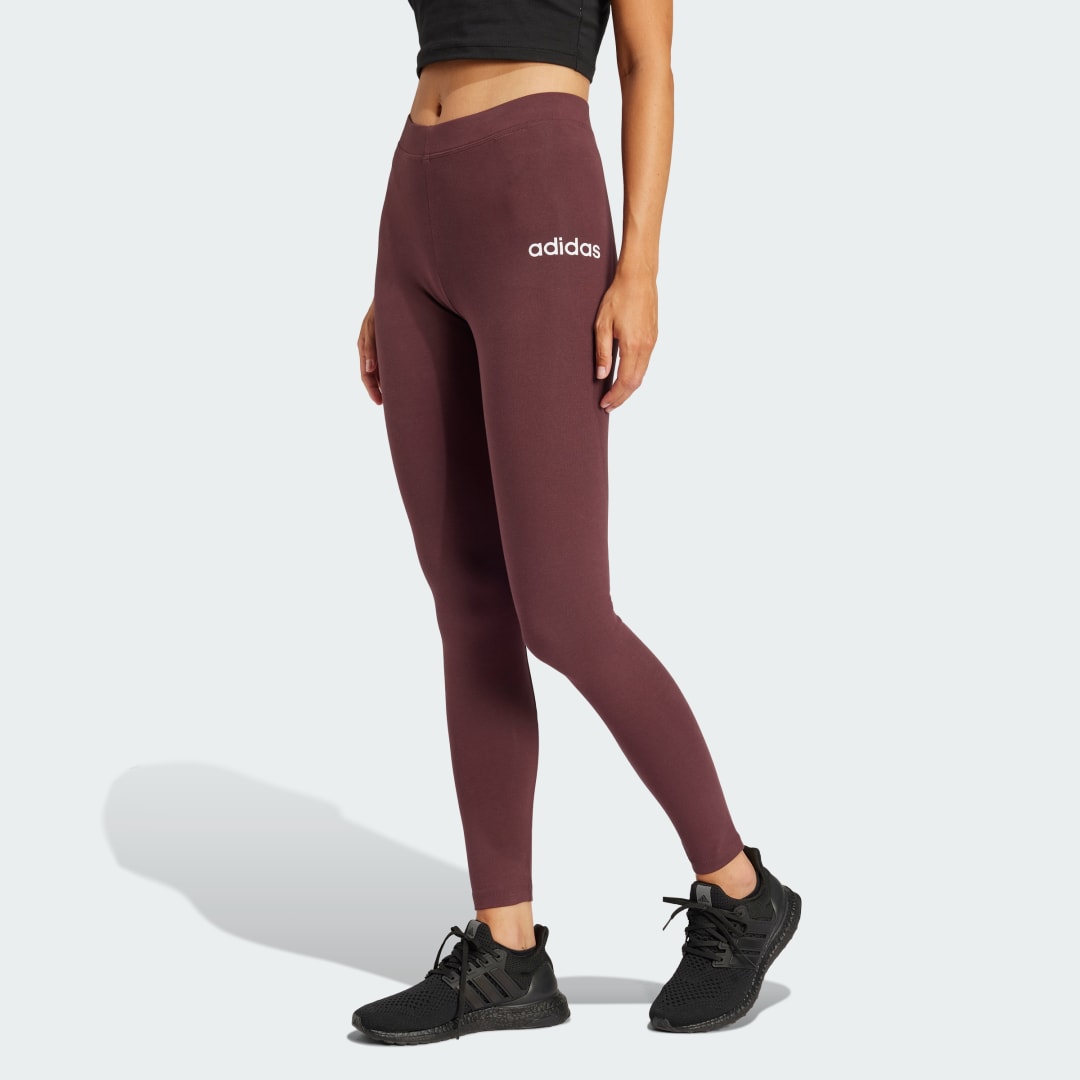 Клинове adidas Performance Linear Cotton Leggings Бургунди | JG8619, 0