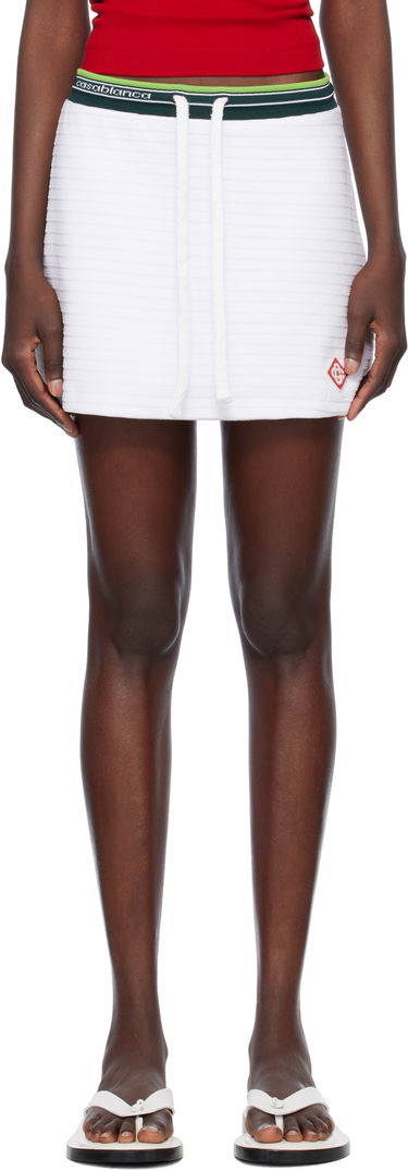 Пола Casablanca Casablanca Textured Velour Tennis Miniskirt Бяло | WS25-SK-144-01, 0