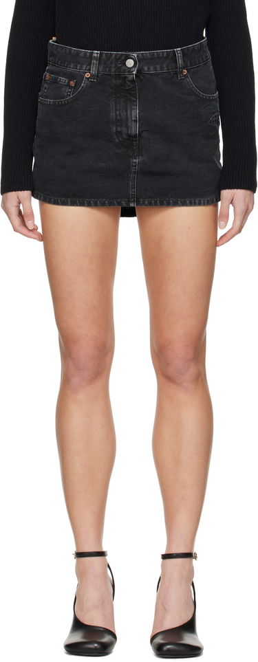 Пола Maison Margiela MM6 Maison Margiela Twisted Denim Miniskirt Черно | S52MC0010 M35249, 0