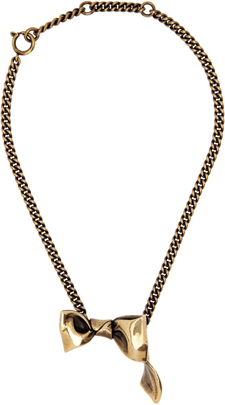Колие Acne Studios Karen Kilimnik Edition Bow Necklace Бежово | C50354-, 0
