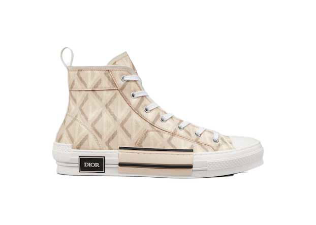 Кецове и обувки Dior B23 High Top CD "Diamond Natural" Бежово | 3SH118ZPP_H169, 0